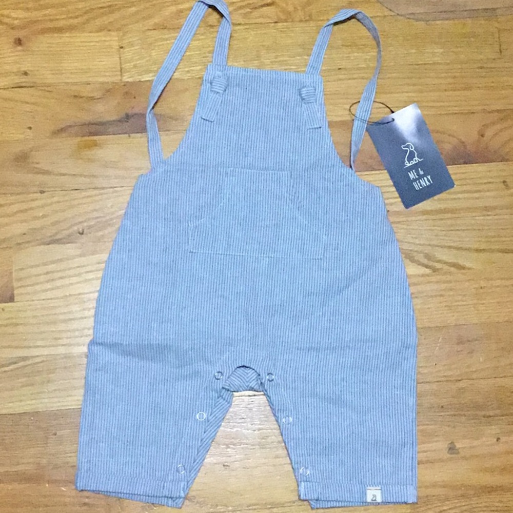 Me & Henry striped woven cotton romper. NWT 6-12m